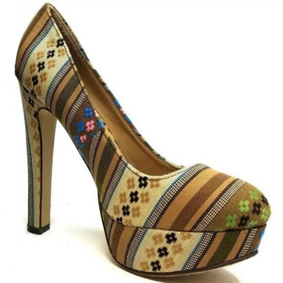 Breckelles Shoes - Breckelles Multi-Color Platform Stiletto.